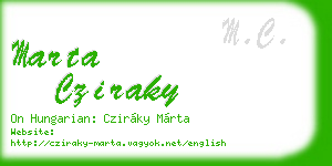 marta cziraky business card